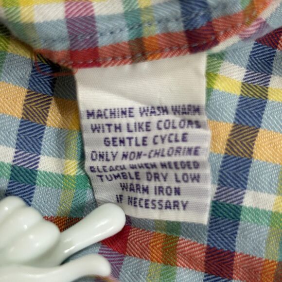 Alan Flusser Shirt Men's Large Multicolor Plaid Button Down Cotton Pocket Casual - Picture 8 of 9